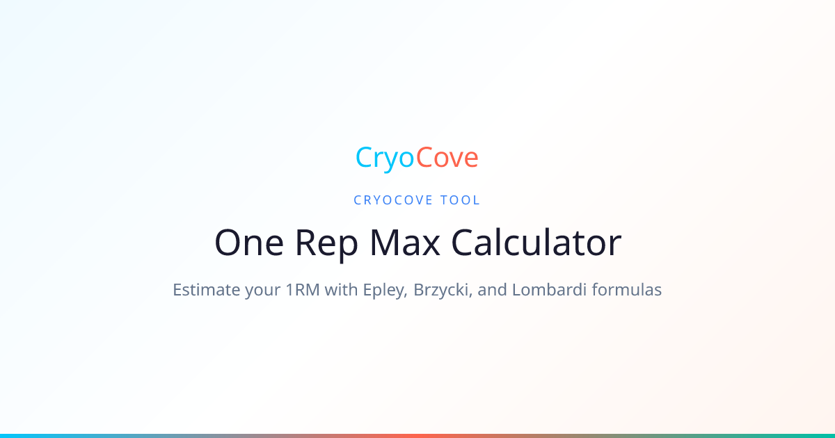 One Rep Max Calculator — Estimate Your 1RM for Any Lift | CryoCove ...